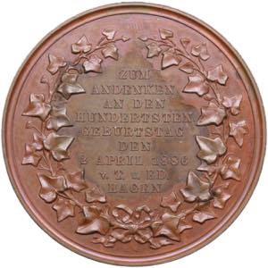 Estonia, Russia medal 1886 - 100th Birthday ... 
