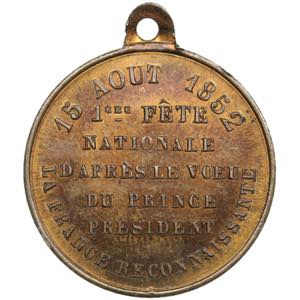 France medal - 1st National Day 1852 - Louis ... 