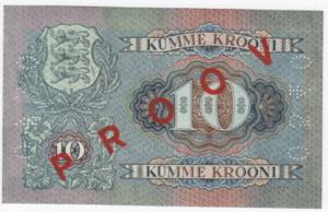 Estonia 10 Krooni 1937 - Specimen UNC. Pick ... 