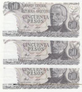 Argentina 50 Pesos 1976 (3) Replacements ... 