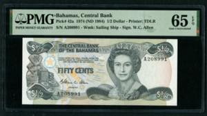 Bahamas 1/2 Dollar 1974 ... 