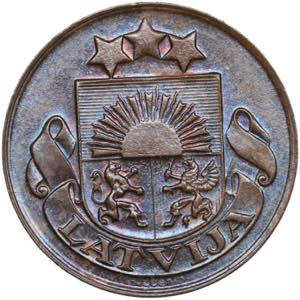 Latvia 1 Santims 1924 1.77g. UNC/UNC. ... 
