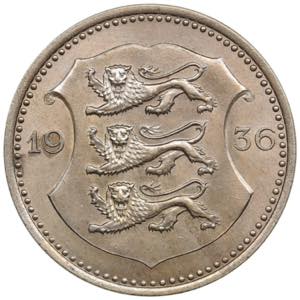 Estonia 50 Senti 1936 7.49g. AU/UNC. Mint ... 