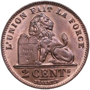 Belgium 2 Centimes 1909 - Leopold II ... 