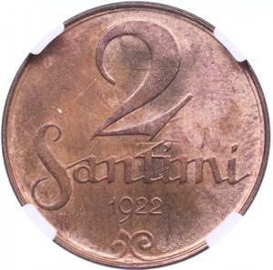 Latvia 2 Santimi 1922 - ... 