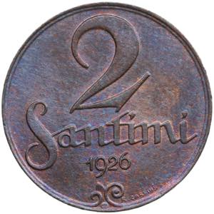 Latvia 2 Santimi 1926 ... 