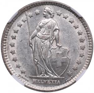 Switzerland 1 Franc 1921 ... 