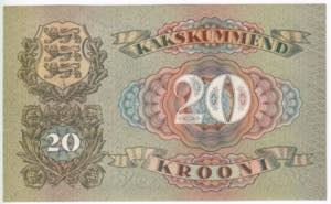 Estonia 20 Krooni 1932 UNC