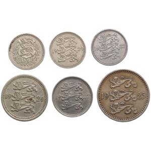 Small coll. of coins: Estonia 1922-1925 (6) ... 