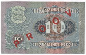 Estonia 10 Krooni 1937 - Specimen UNC.