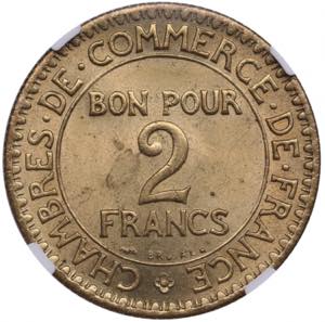 France 2 Francs 1922 - NGC MS 65 Only 4 ... 