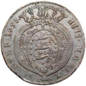 Denmark 4 Mark - Krone 1693 - Christian V ... 