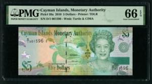Cayman Islands 5 Dollars ... 