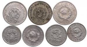 Gorup of Russia, USSR Silver Coins (7) ... 