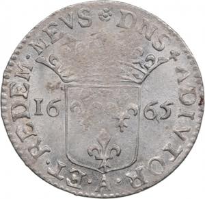 France, Dombes 1⁄12 Ecu 1665 - Anne Marie ... 