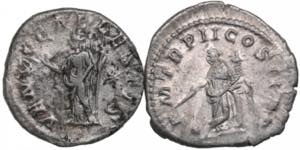 Lot of Roman Empire AR Denarius (AD 219-222) ... 