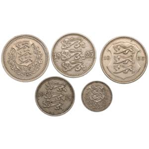 Group of coins: Estonia (5) Various ... 