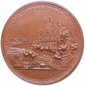 Estonia, Russia Bronze Medal 1704 - Capture ... 