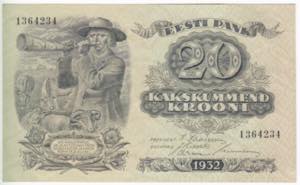 Estonia 20 Krooni 1932 ... 