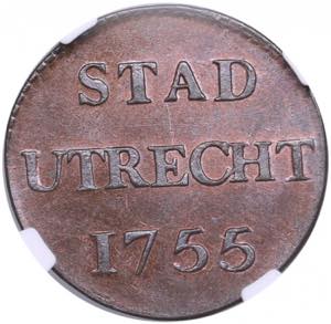 Netherlands, Utrecht Duit 1755 - NGC MS 65 ... 