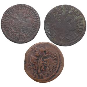 Collection of Russian coins: Denga 1703, ... 
