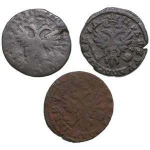 Collection of Russian coins: Denga 1715, ... 
