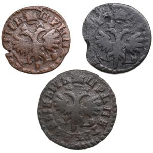 Collection of Russian coins: Denga 1712, ... 