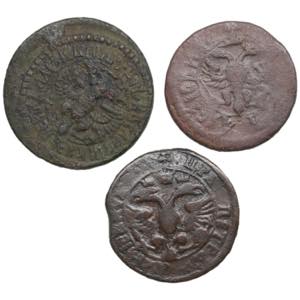 Collection of Russian coins: Polushka 1701, ... 