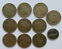 Estonia 50 senti 1936 (10) & Latvia 1 lats ... 