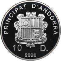 Andorra 10 dinar 2002 - Olympics Salt Lake ... 