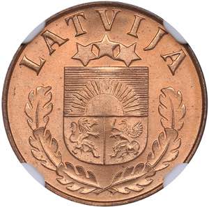 Latvia 1 santims 1939 - NGC MS 65 RD
Mint ... 