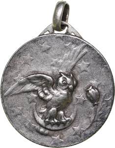 Medal
14.29 g. 30mm. VF/VF Owl, Rooster.