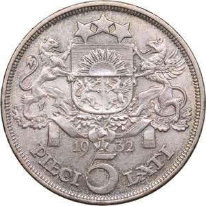Latvia 5 lati 1932
24.97 g. AU/AU Mint ... 