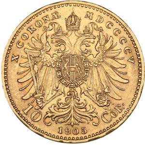 Austria 10 corona 1905
3.39 g. XF+/AU