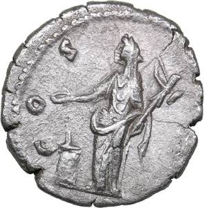 Roman Empire Denar 154-155 AD - Antoninus ... 
