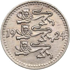 Estonia 1 mark 1924
2.61 g. AU/UNC Mint ... 