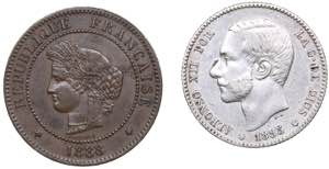 Spain 1 peseta 1885 and ... 