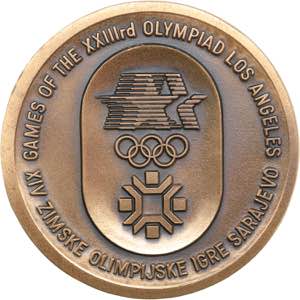 Medal Olympics 1984
107.35 g. 64mm. UNC