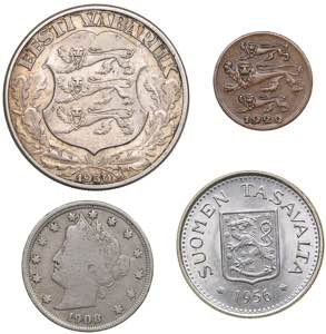 Estonia, USA, Finland coins (4)
(4)