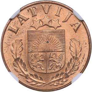 Latvia 1 santims 1939 - NGC MS 64 RD
Mint ... 