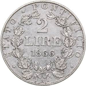 Vatican 2 lire 1866
9.87 g. VF/XF