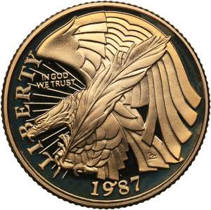 USA 5 dollars 1987
8.39 g. PROOF