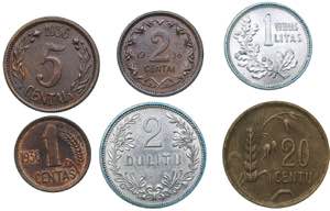 Lithuania lot of coins ... 