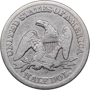USA 1/2 dollars 1859 O
12.01 g. F/VF- KM# ... 