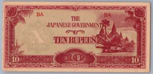Burma - Japan occupation 10 rupees 1942-44
XF