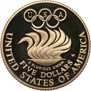 USA 5 dollars 1988 - Olympics
8.36 g. PROOF