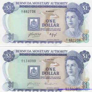 Bermuda 1 dollar 1975 & ... 