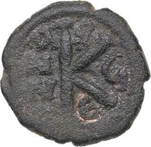 Byzantine AE Half Follis - Justin II and ... 