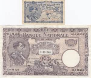 Belgium 1 frank 1920 & ... 