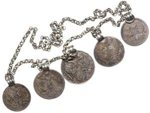 Russian jewelry made from coins
Rouble 1732, ... 
